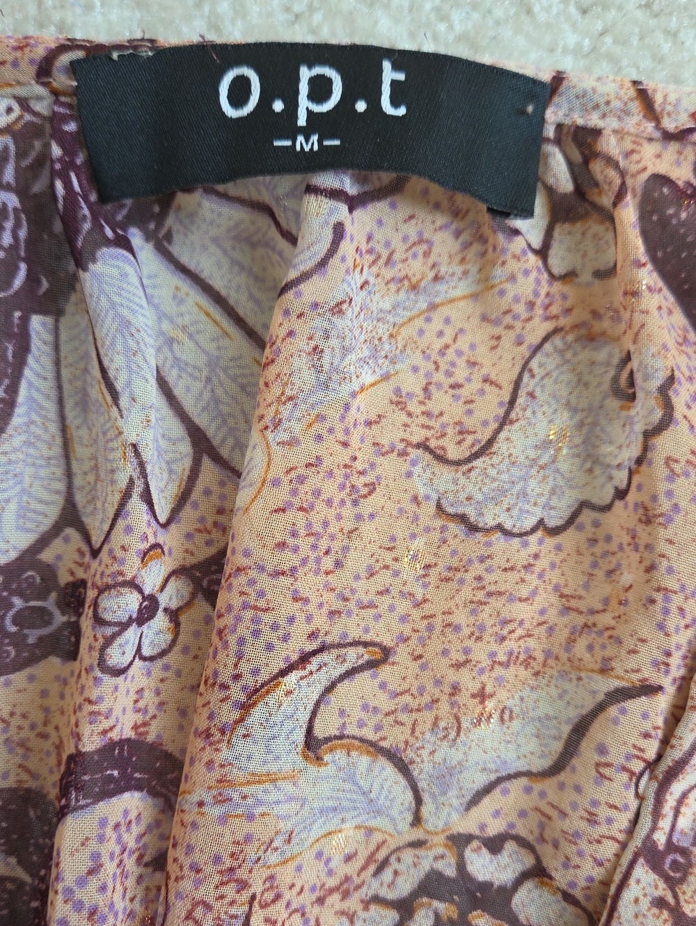 Floral Dress, Pinks & Mauves, Long Sleeve Size Medium - Picture 7 of 7